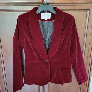 Pink Martini Maroon / Merlot Wine Velvet - style Blazer pockets Sz Small NWOT